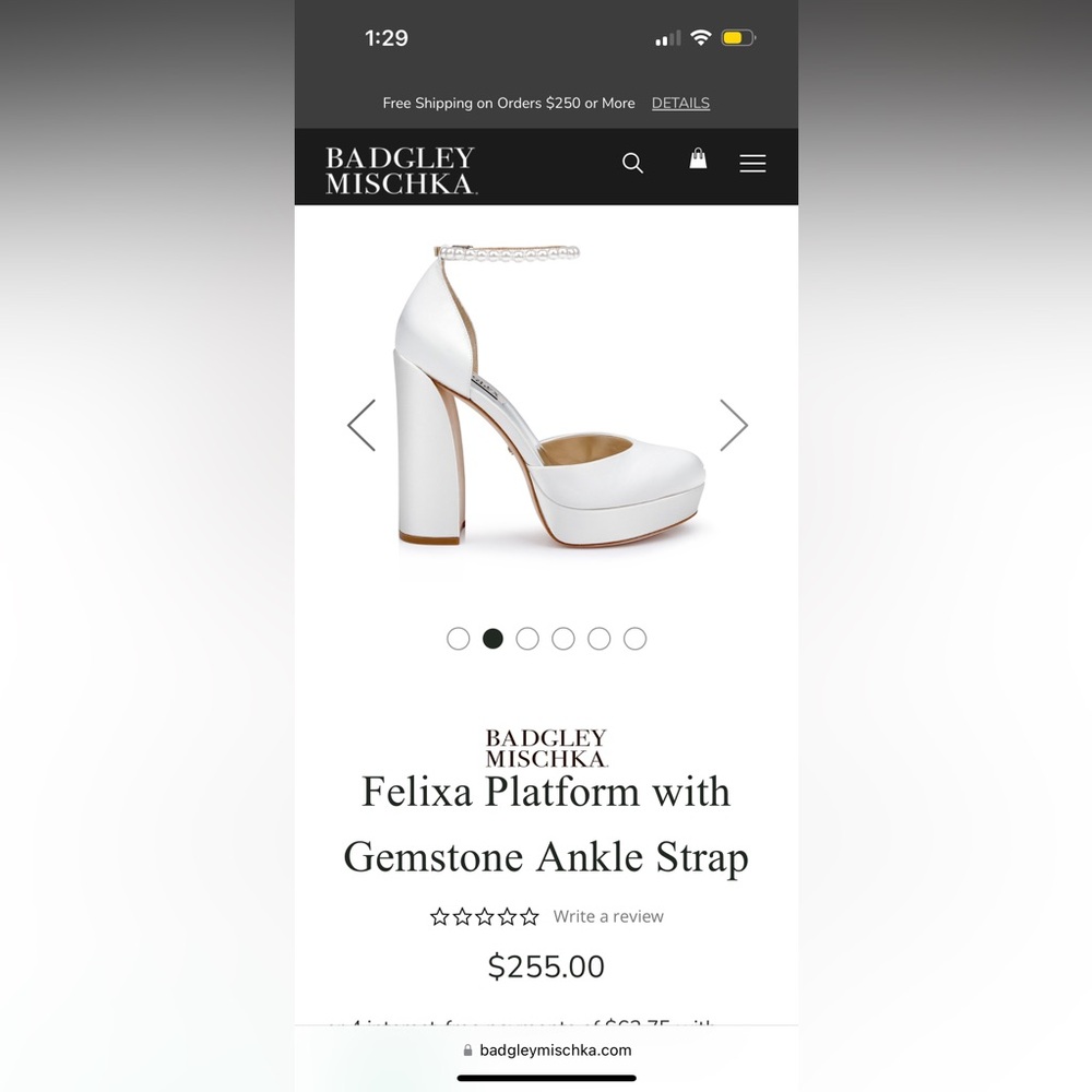 Badgley Mischka Platform Heel with Pearl Strap